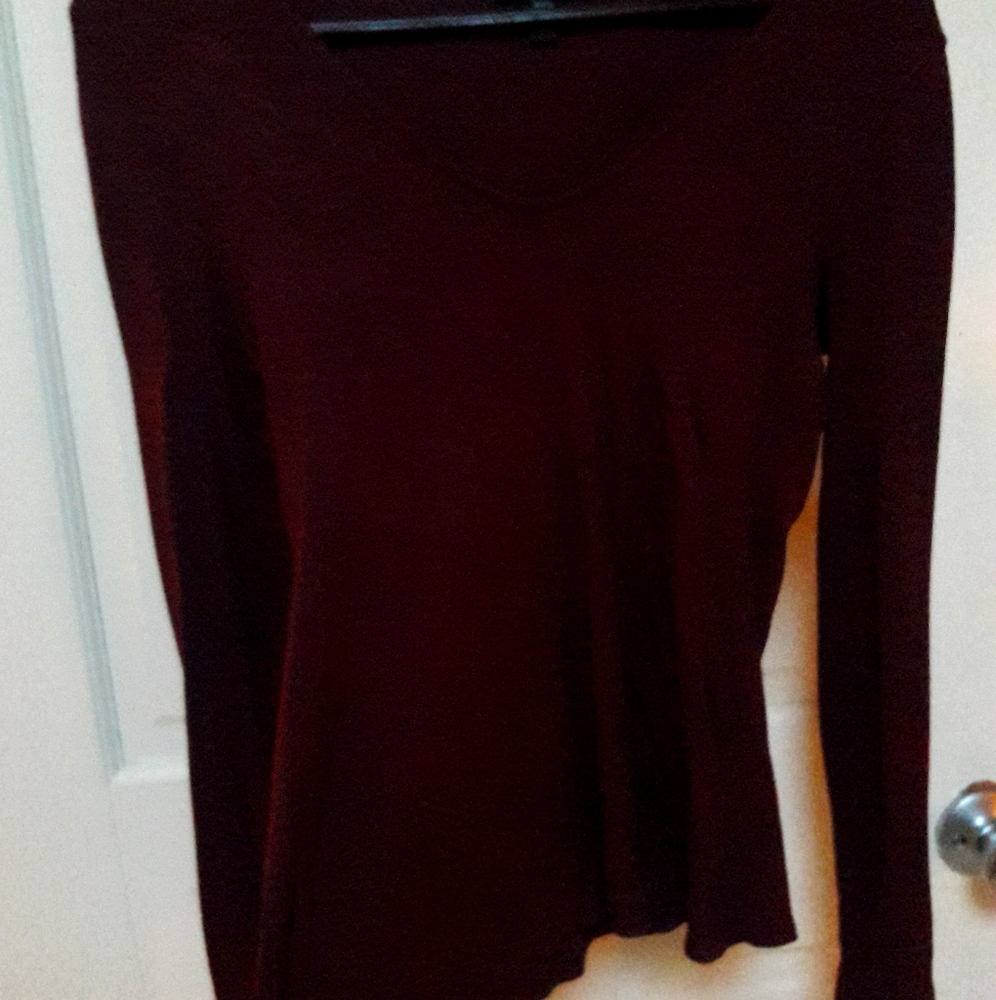 V neck ribbed long sleeve